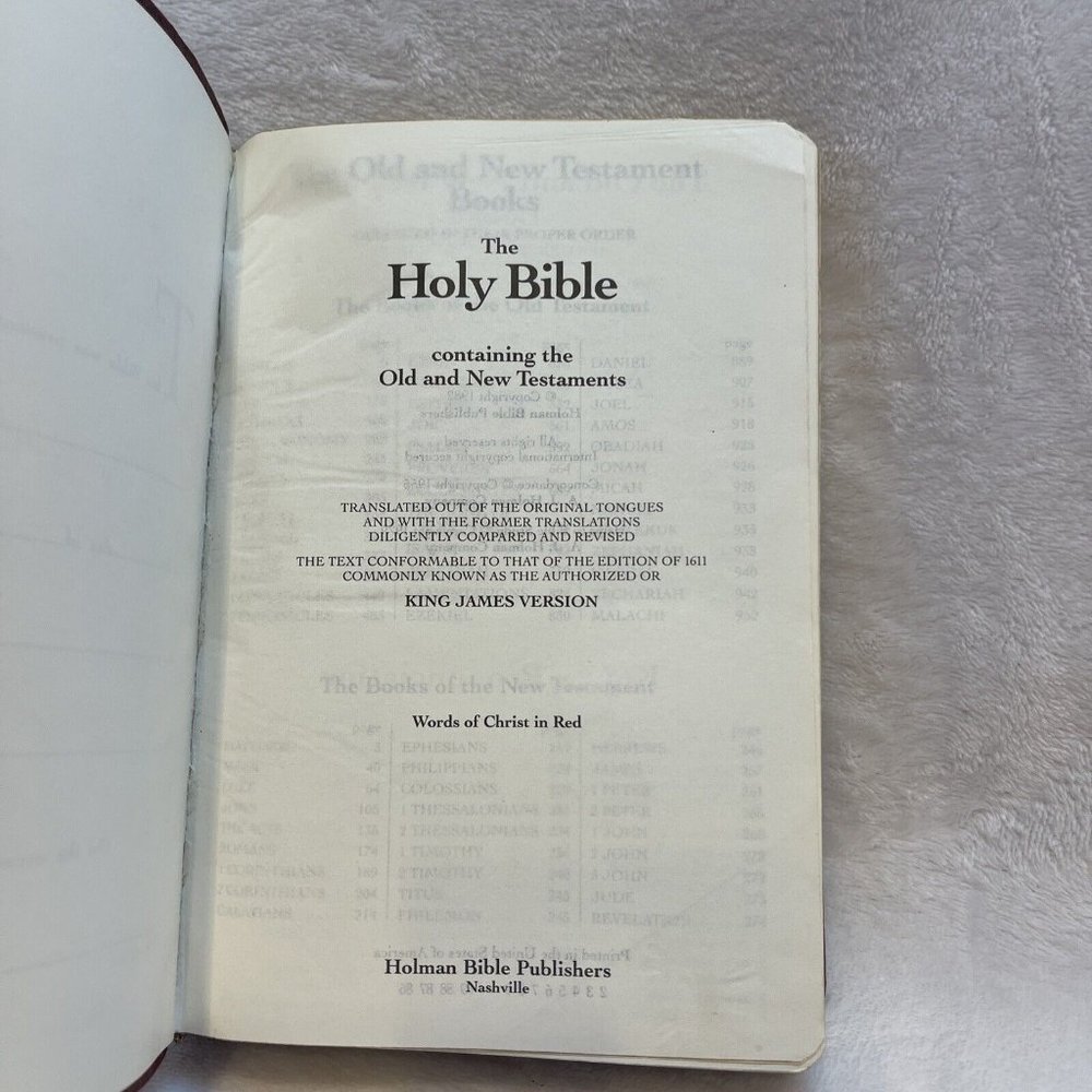 Holy Bible King James Dictionary Concordance Holman Red Letter Version Burgundy - Picture 7 of 12